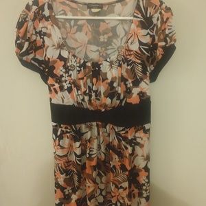 Coral and Black Top Ties in the Back L